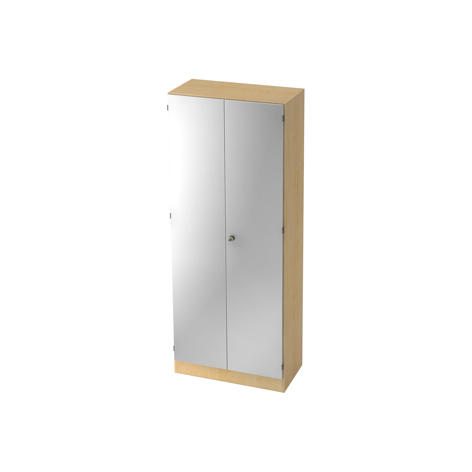 Hammerbacher Schrank 5 OH abschließbar Solid 6100 (Dekor Front: Silber|Dekor Korpus: Ahorn)
