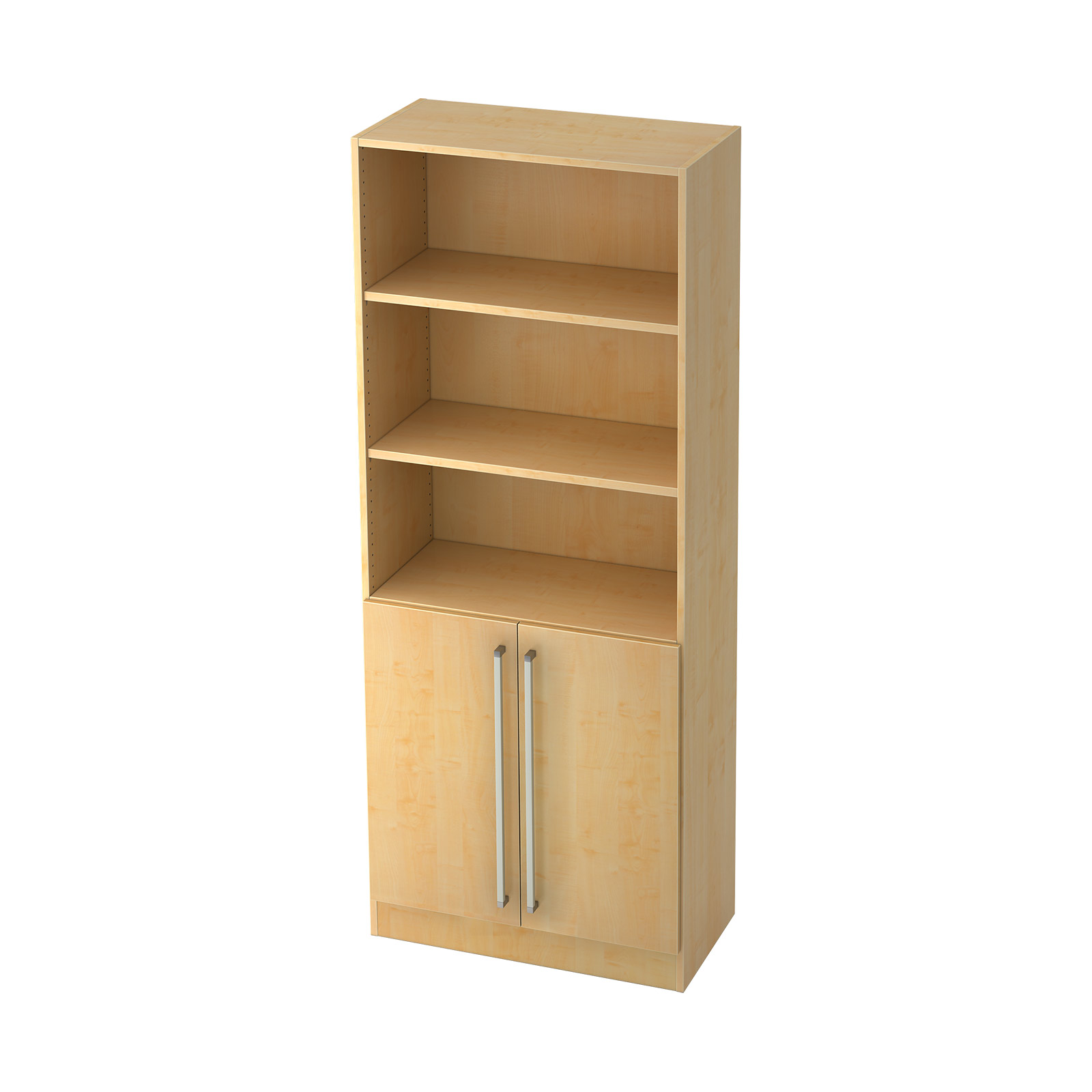 Hammerbacher Schrank-Regal Kombi 5 OH Solid 7700 (Griff: Chromgriff|Dekor Front: Ahorn|Dekor Korpus: Ahorn)