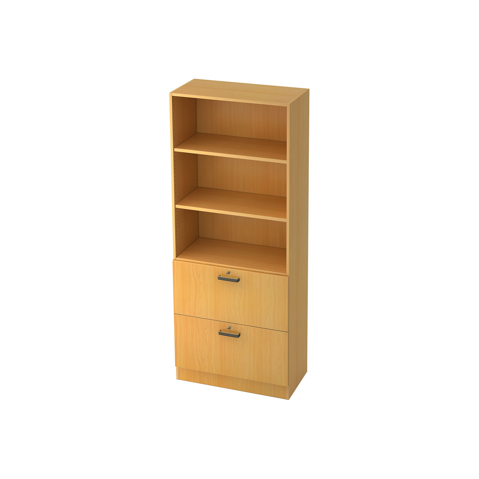 Hammerbacher HR-Schrank 5 OH abschließbar Solid 7300 (Dekor Front: Buche|Dekor Korpus: Buche|Griff: Streifengriff)