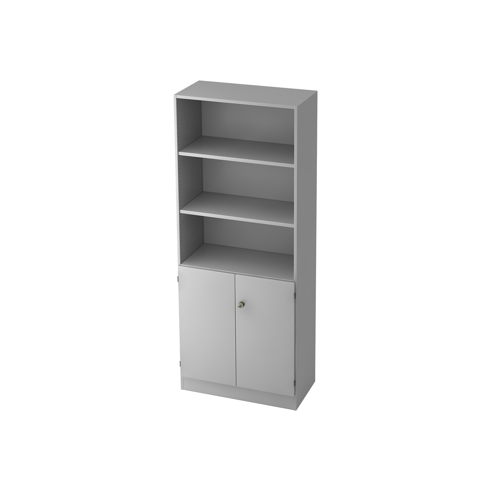 Hammerbacher Schrank-Regal Kombi 5 OH halboffen abschließbar Solid 6770 (Dekor Front: Grau|Dekor Korpus: Grau)