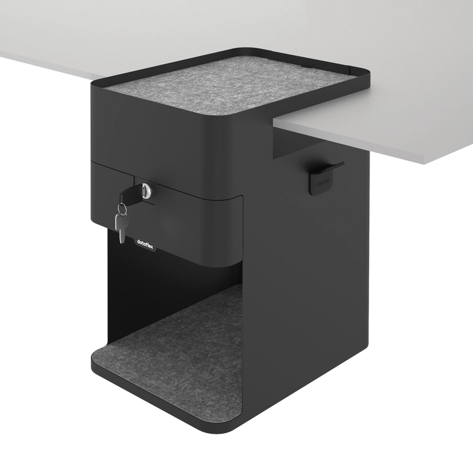 Dataflex Bento Desktop Locker 45.50X (Ausführung: ohne Ladegerät|Farbe: Schwarz)
