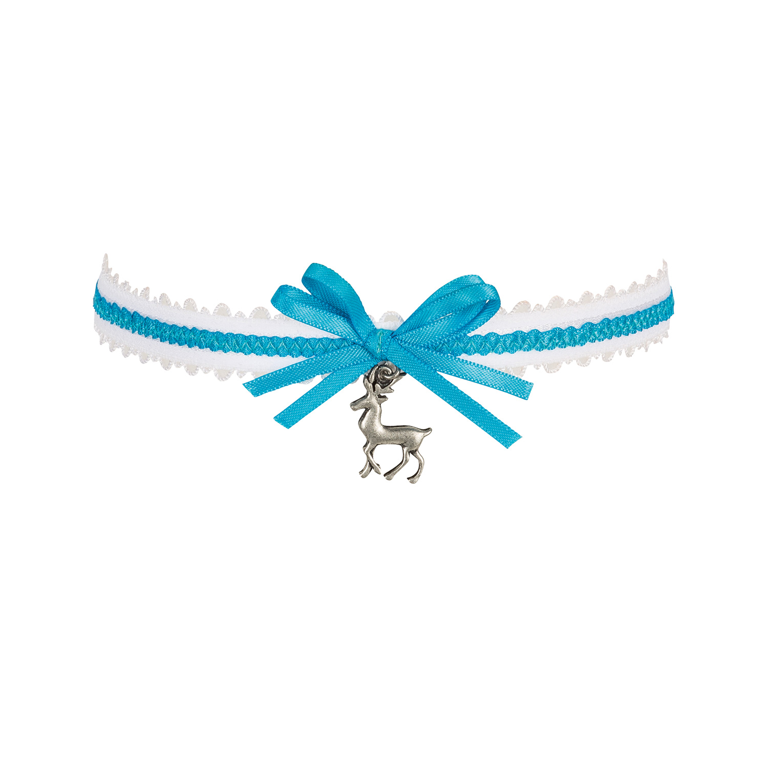 Escora Dirndl Halsschmuck in Weiß Türkis