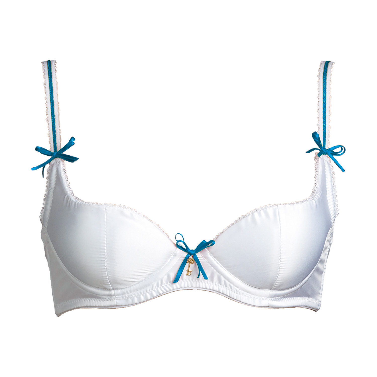 Escora Dirndl Push up BH in Weiss-Türkis