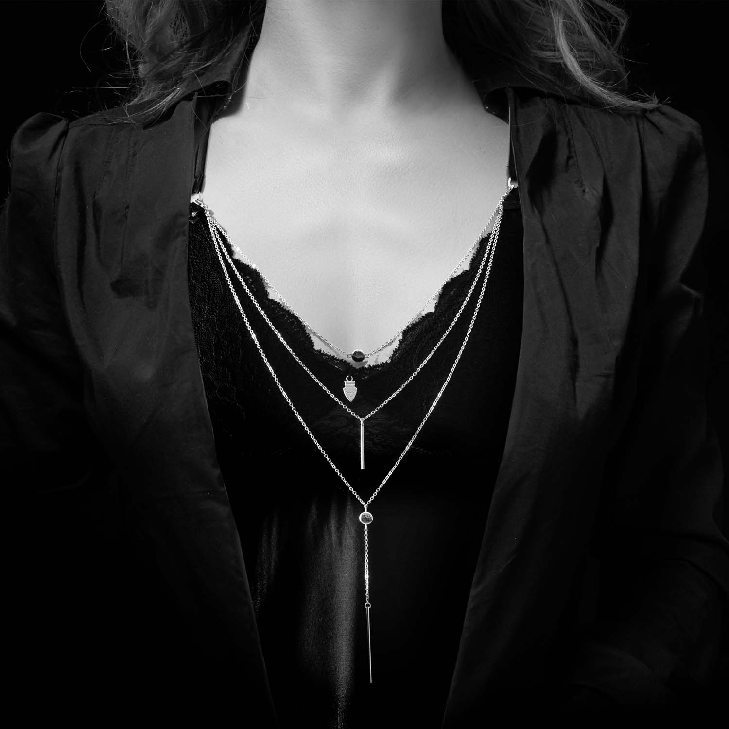 Escora Hochwertige Deko BH Kette mit Ziersteinen