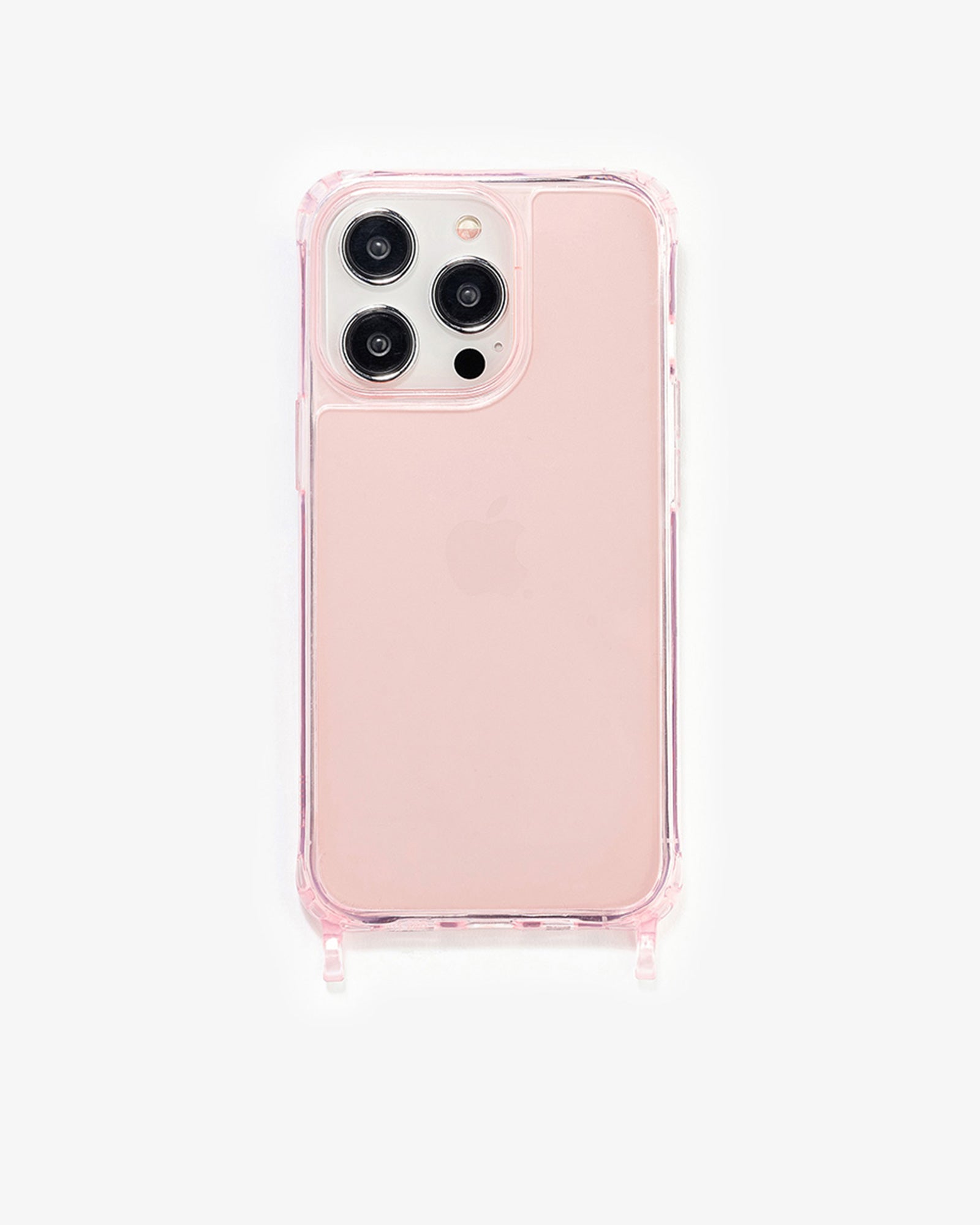Durchsichtige Handyhülle modell  Apple iPhone 15 Plus Clear Case mit Ösen Pink