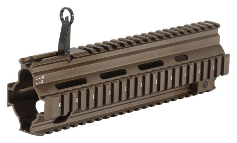 Heckler & Koch HK416 / MR223 Quad Rail Handschutz mit Klappkorn RAL8000