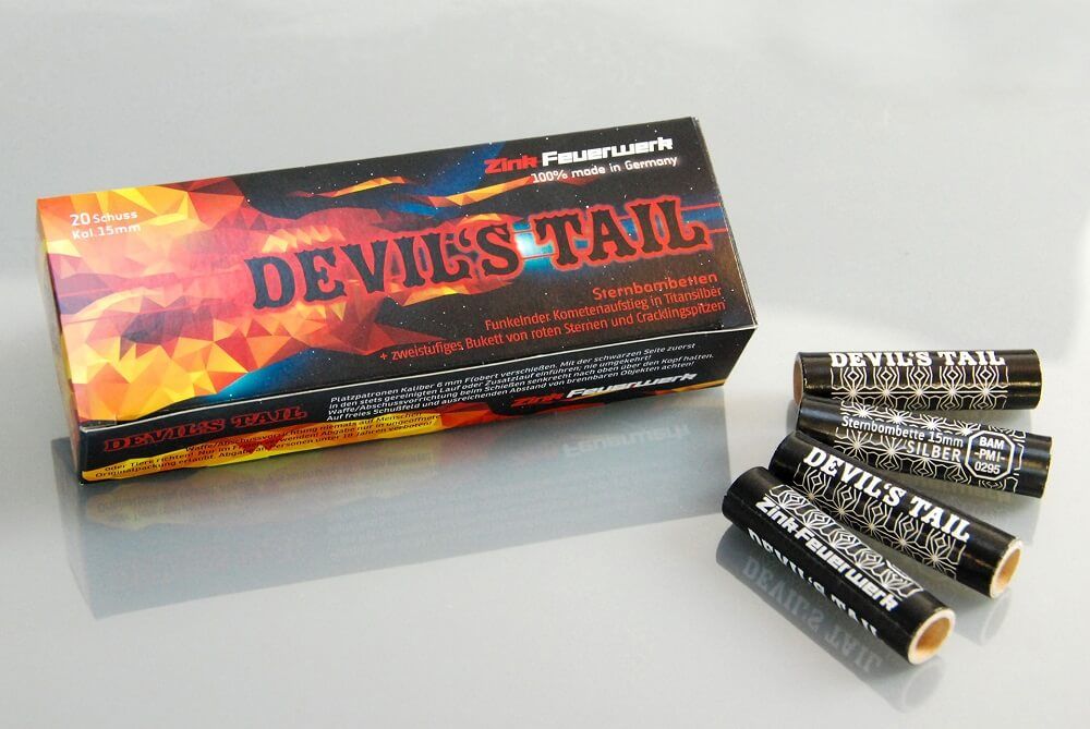 Zink Feuerwerk 15mm Sternbombette Devil's Tail, 20 Schuss 