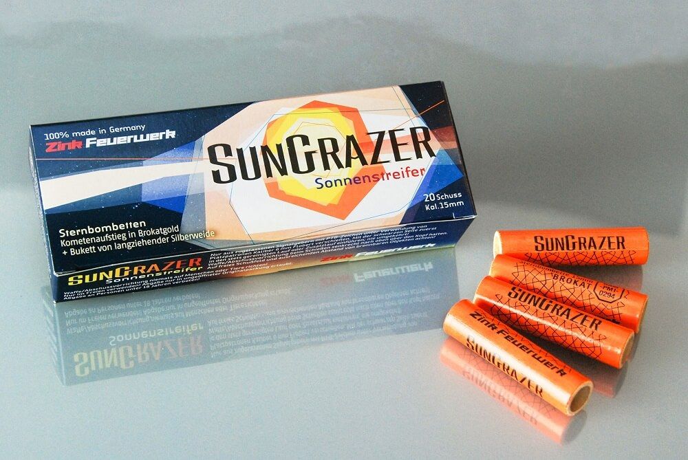 Zink Feuerwerk 15mm Sternbombette SunGrazer, 20 Schuss 