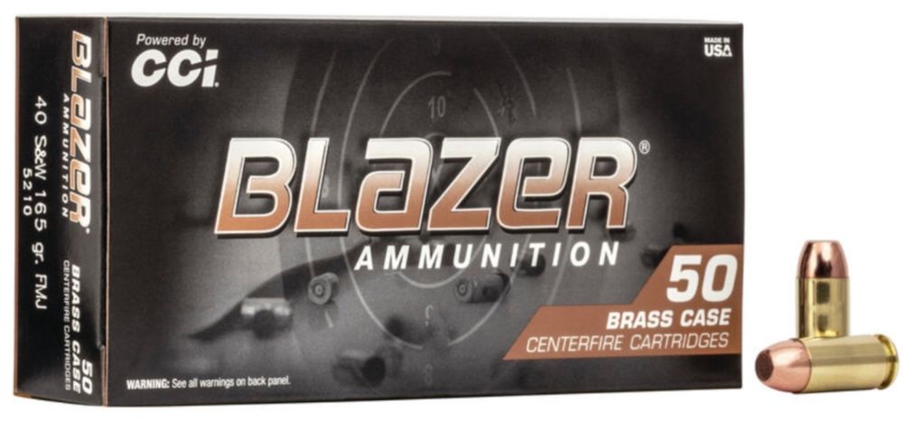 CCI Blazer Brass .40 S&W FMJ 165grs, 50 Schuss 