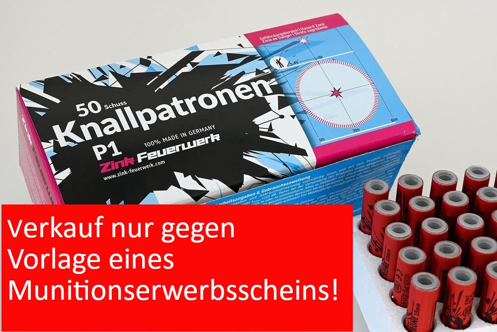 Zink Feuerwerk 15mm Knallpatronen (Starenschreck), 50 Schuss
