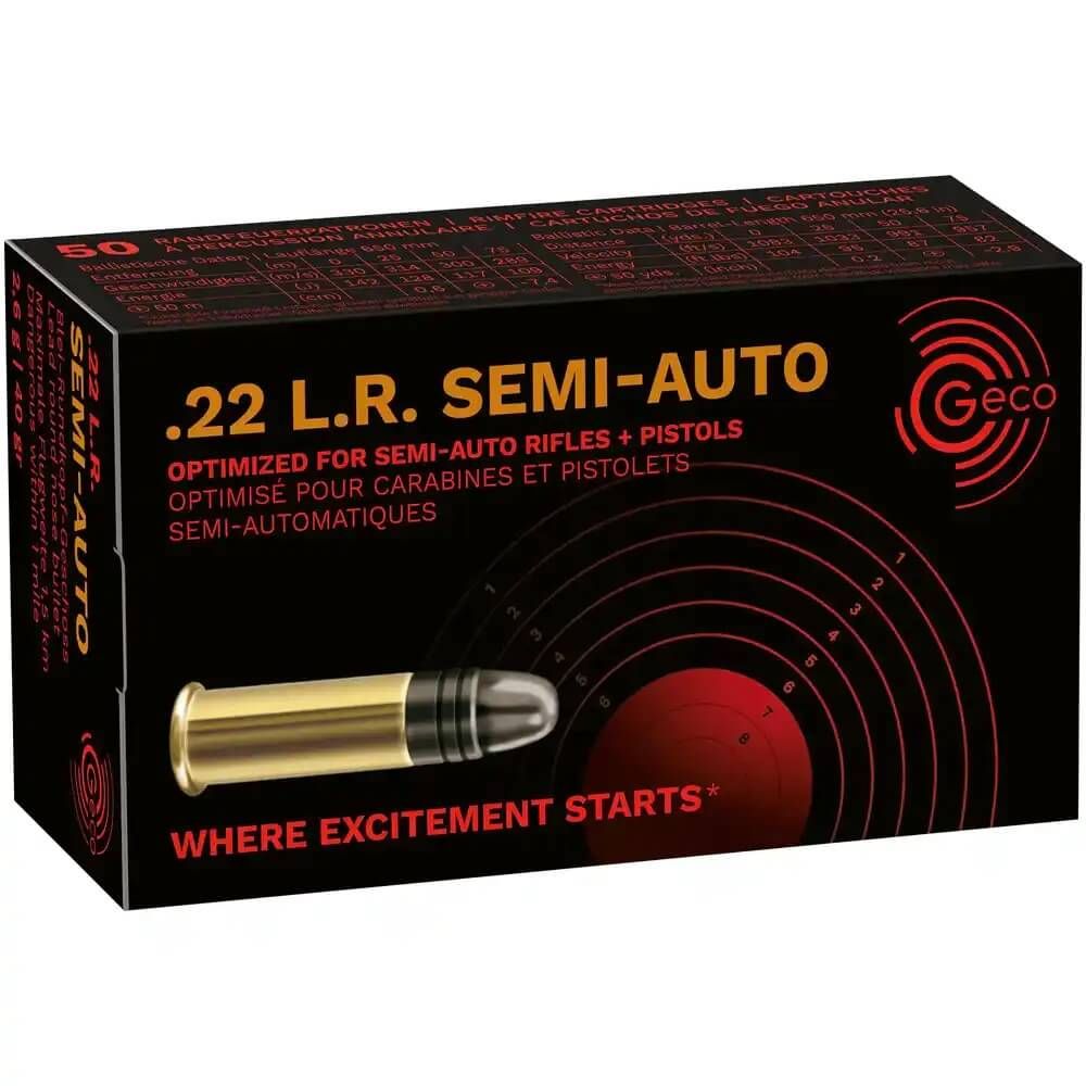 Geco .22lr Semi-Auto 40grs. KK-Munition 50 Schuss 