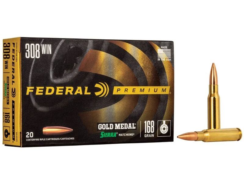 Federal .308Win Gold Medal Sierra Matchking BTHP 168grs, 20 Schuss