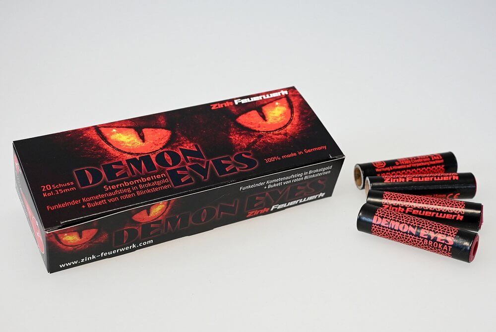 Zink Feuerwerk 15mm Sternbombette Demon Eyes, 20 Schuss 