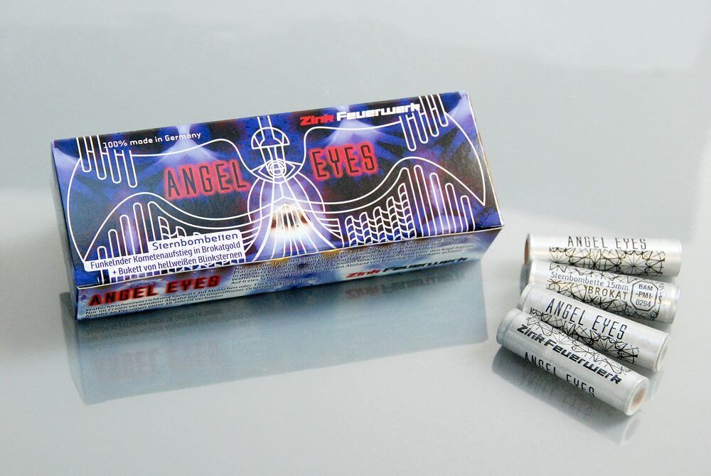 Zink Feuerwerk 15mm Sternbombette Angel Eyes, 20 Schuss 