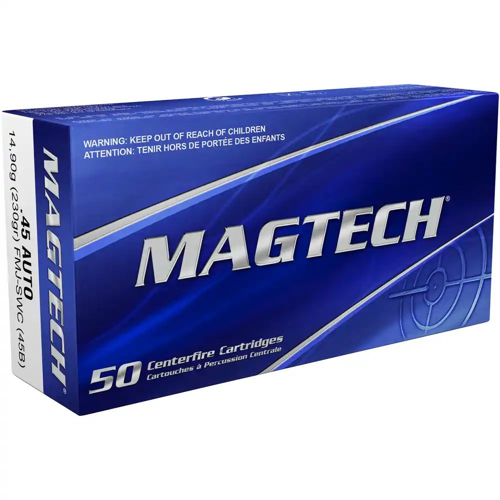Magtech .45 Auto FMJ SWC 230grs Munition, 50 Schuss