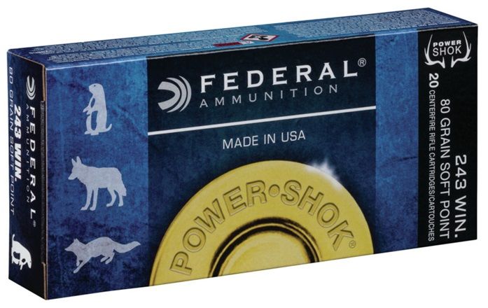 Federal .243 Win. Speer Hot Core SP Power Shok 80grs. 20 Schuss