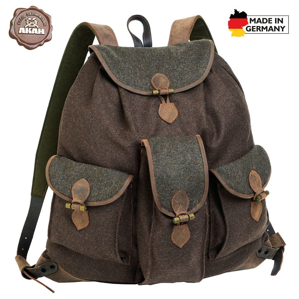 AKAH Loden Rucksack braun/grün 
