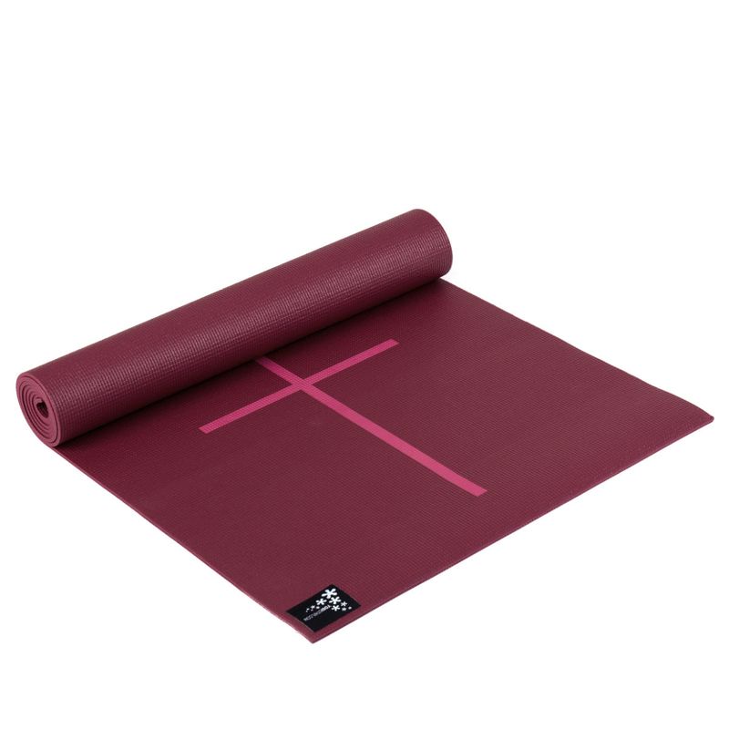 Yogistar Yogamatte Plus Alignment - rutschfest - bordeaux