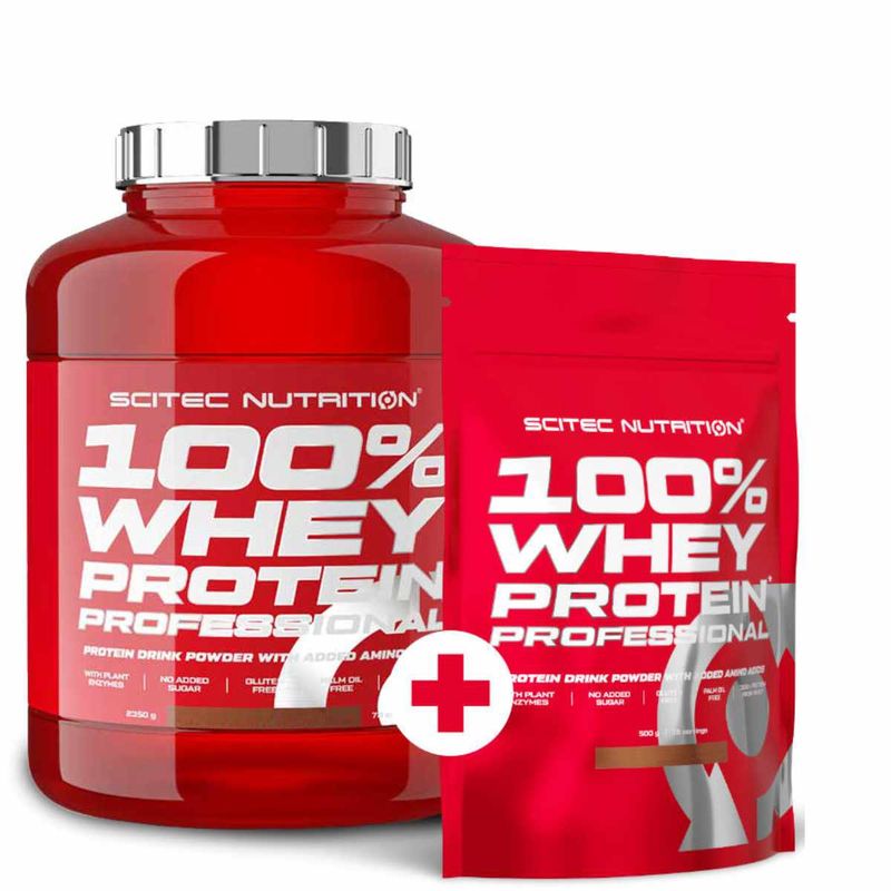 Scitec Nutrition 100% Whey Protein Professional 2350g + 500g Banane Erdbeere wei?e Schokolade