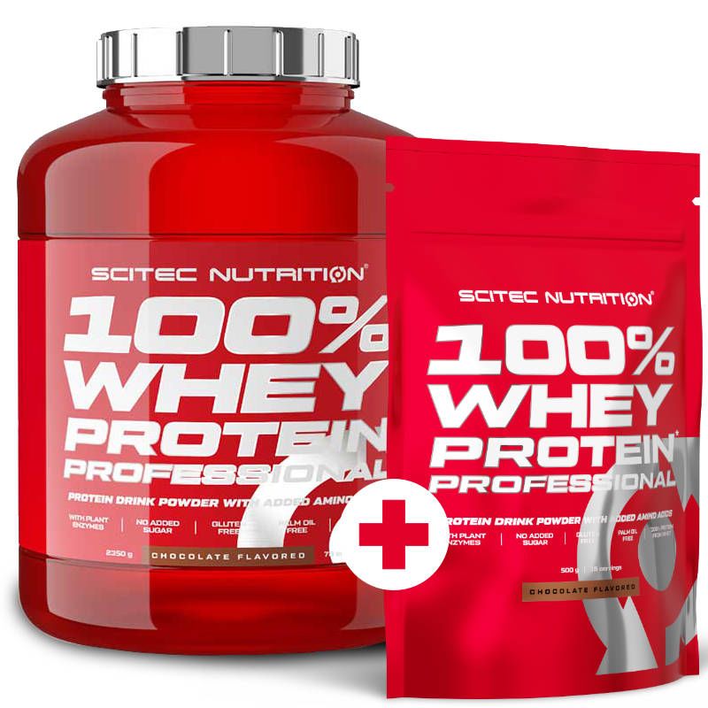Scitec Nutrition 100% Whey Protein Professional 2350g + 500g Erdbeere wei?e Schokolade Erdbeere wei?e Schokolade