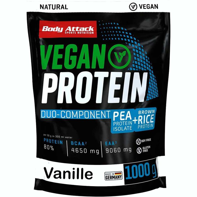 Body Attack Vegan Protein 1000g Vanille