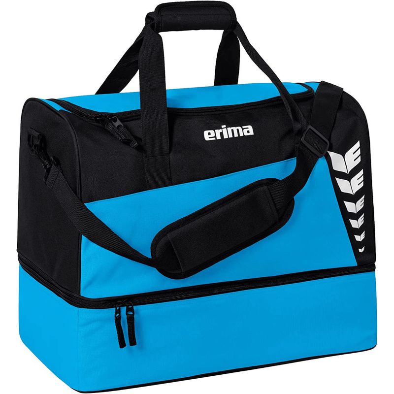 Erima Six Wings Sporttasche mit Bodenfach M Curacao / Schwarz