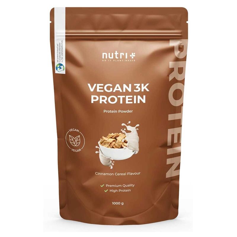 Nutri+ Vegan 3K Protein 1000g Cinnamon Cereal