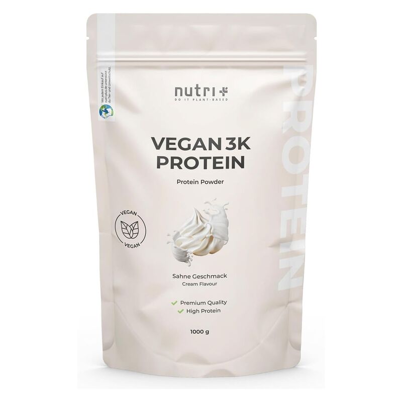Nutri+ Vegan 3K Protein 1000g Sahne