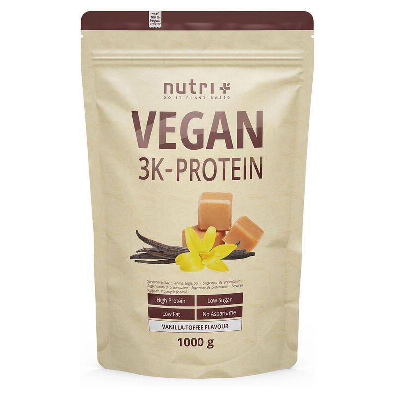 Nutri+ Vegan 3K Protein 1000g Vanilla-Toffee