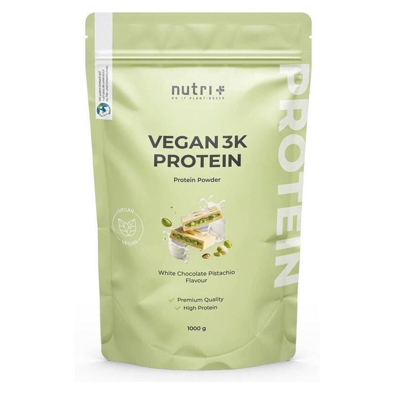 Nutri+ Vegan 3K Protein 1000g Wei?e Schokolade Pistazie