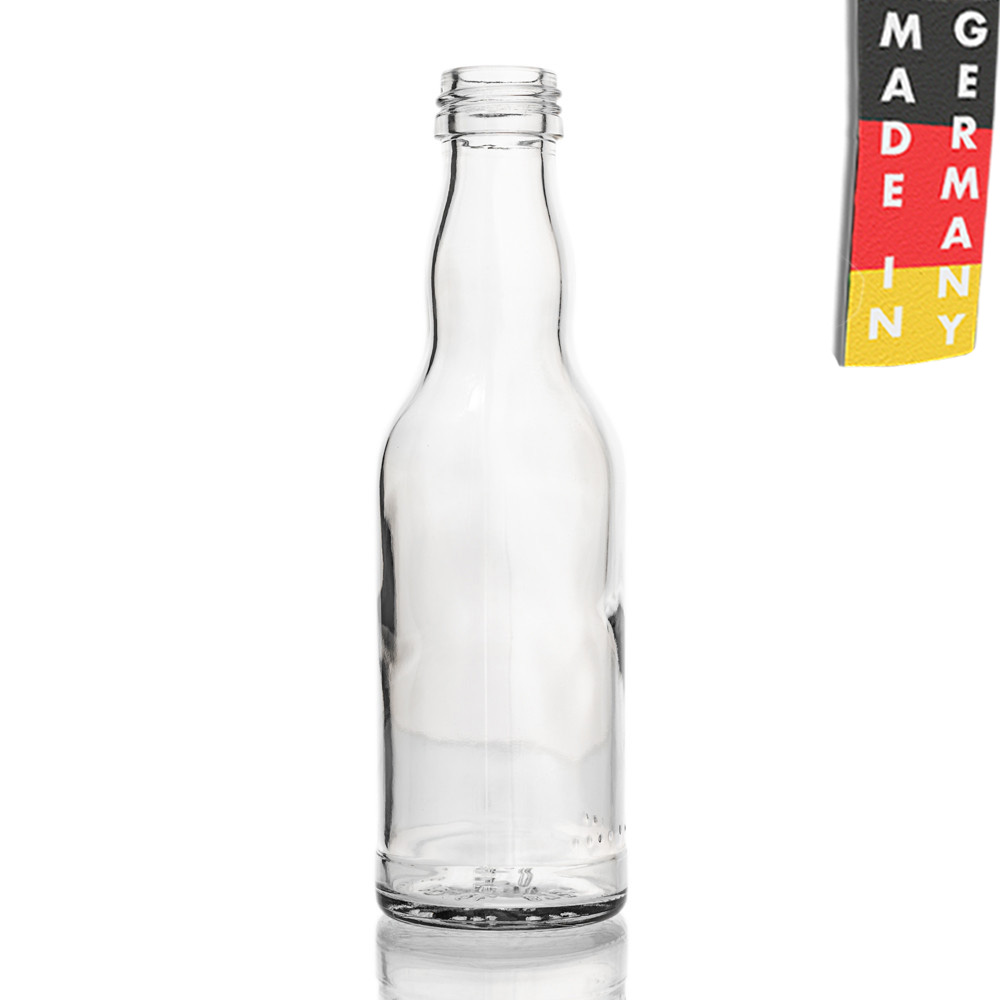 50-er Set Kropfhals-Flaschen Weiß 200 ml MCA-Mündung