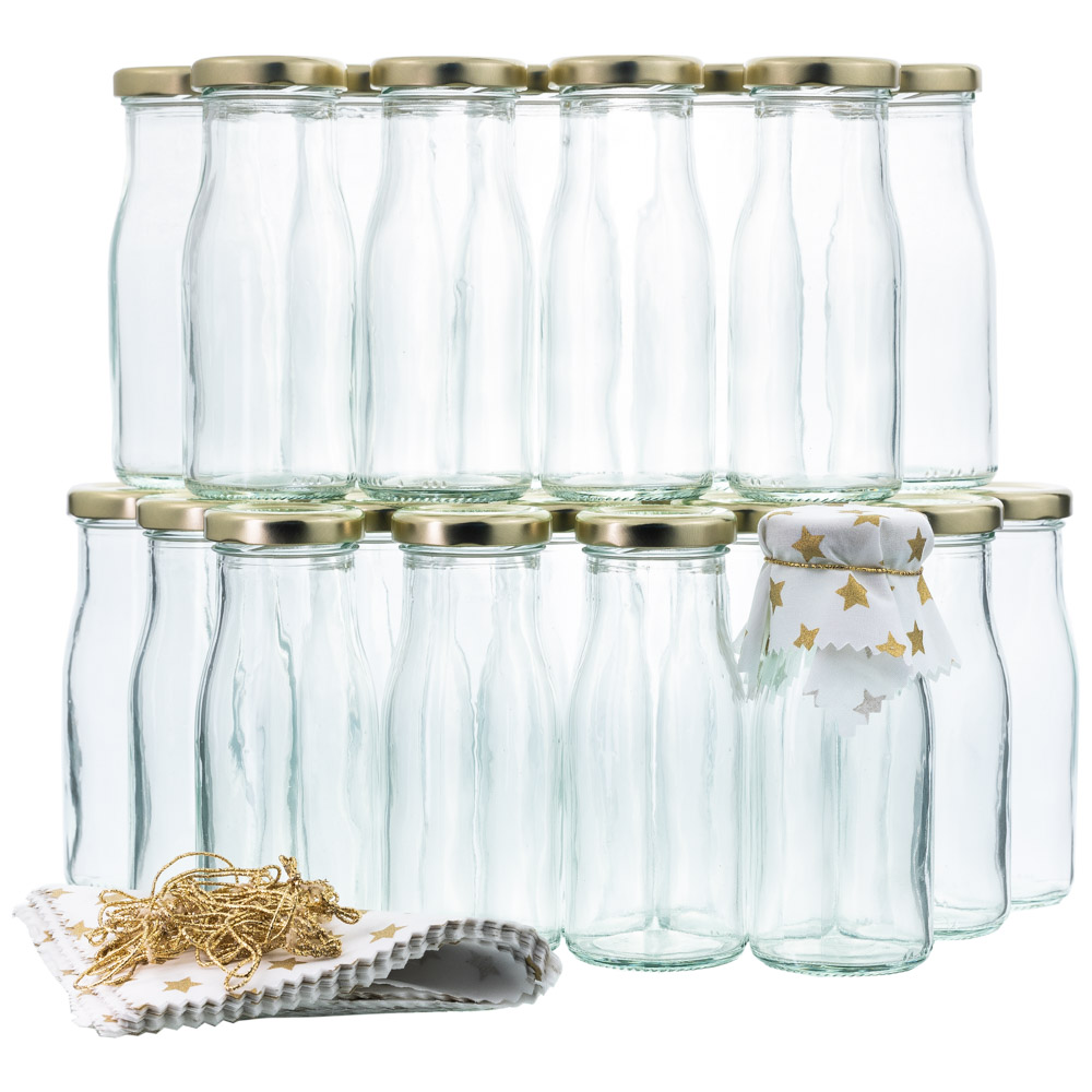 Adventskalender Set 24 x Milchflasche Epice 0,15l mit Deckel und Zubehör