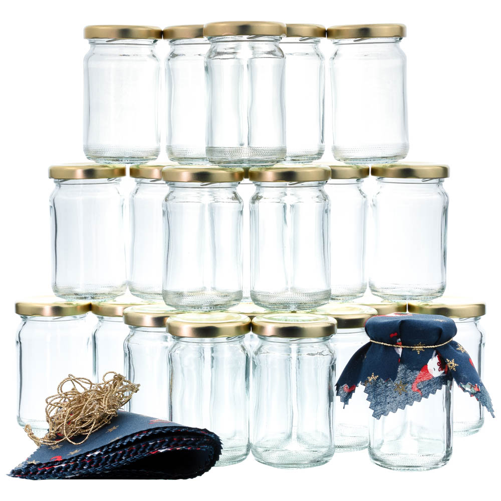 Adventskalender Set 24 x Konservenglas 106 ml mit Deckel und Zubehör