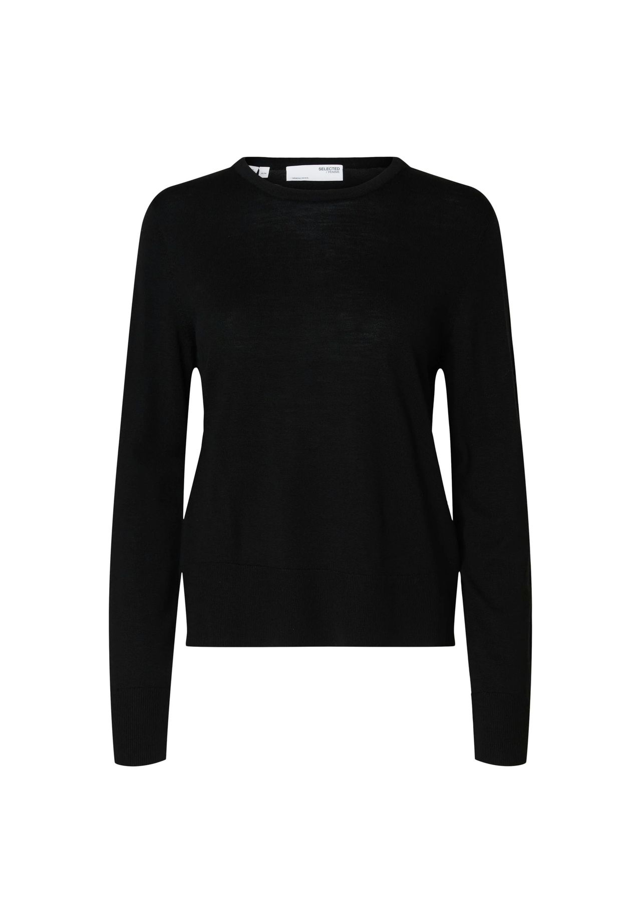 SELECTED FEMME Wollpullover 'Thea', Rippbündchen, für Damen, schwarz, M