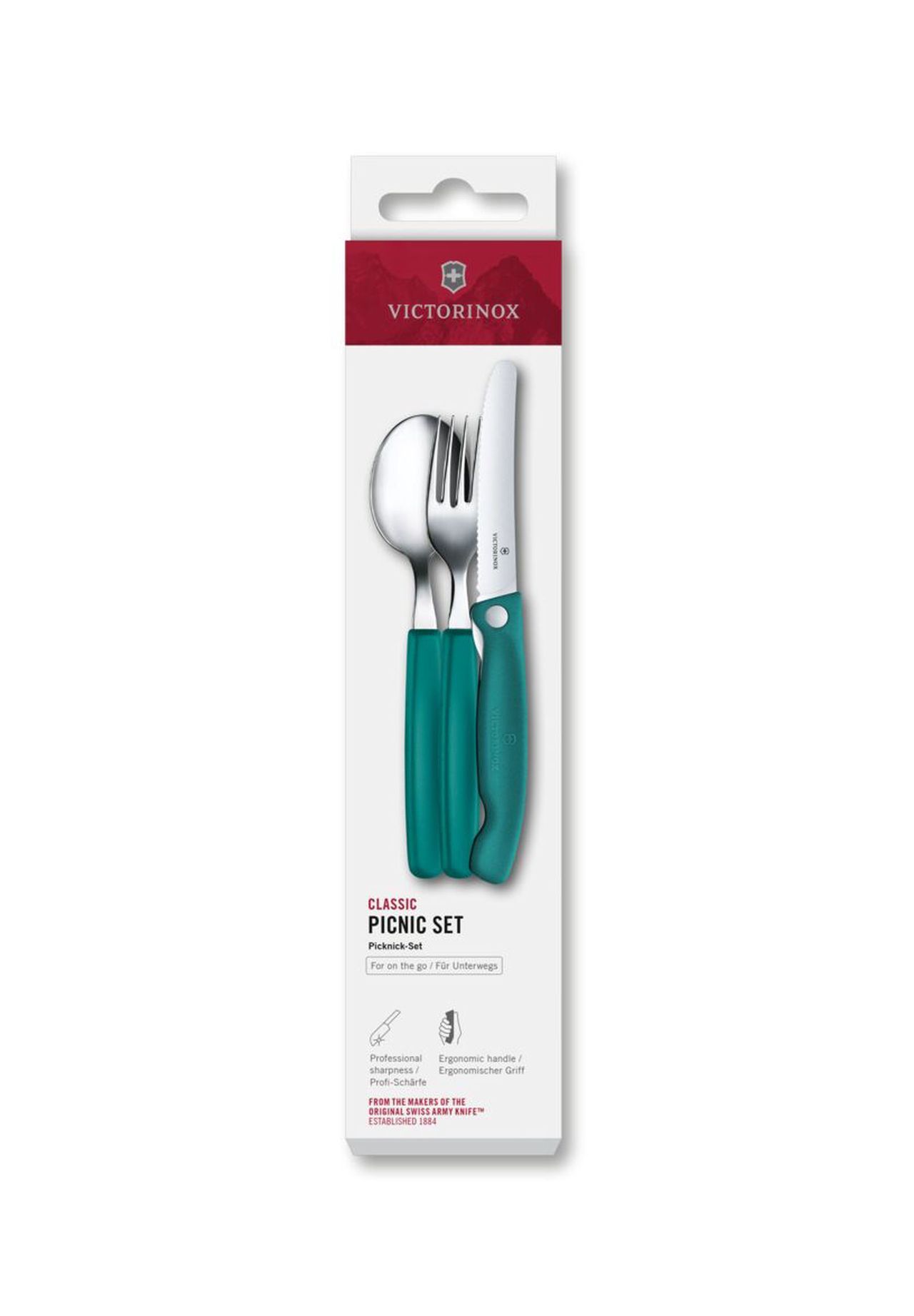 VICTORINOX Messerset Picknick-Set 3-teilig, grün, 99