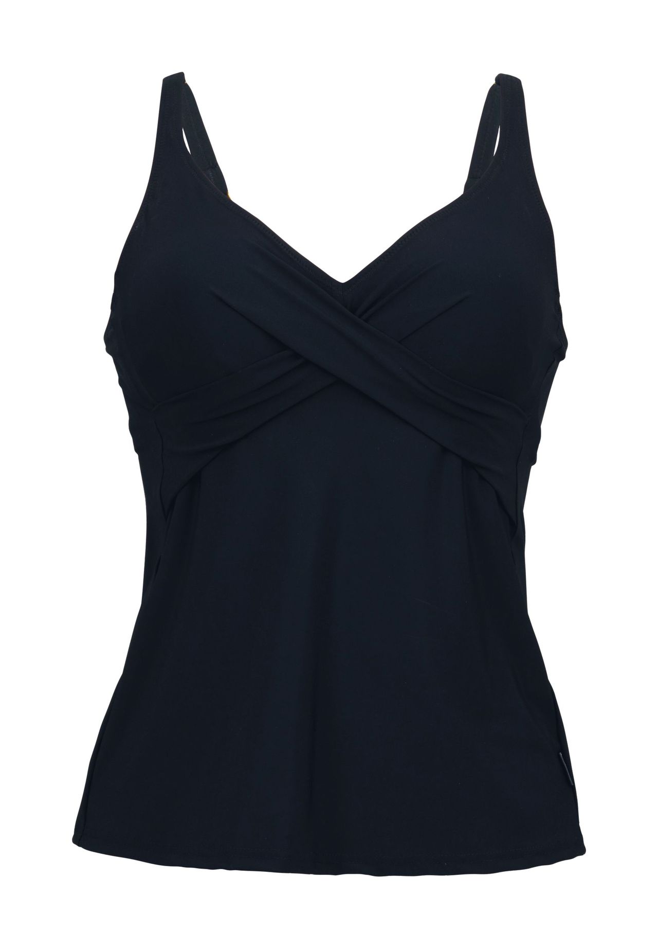 ROSA FAIA Maily Tankini-Top, V-Ausschnitt, Wickellook, für Damen, schwarz, 46D