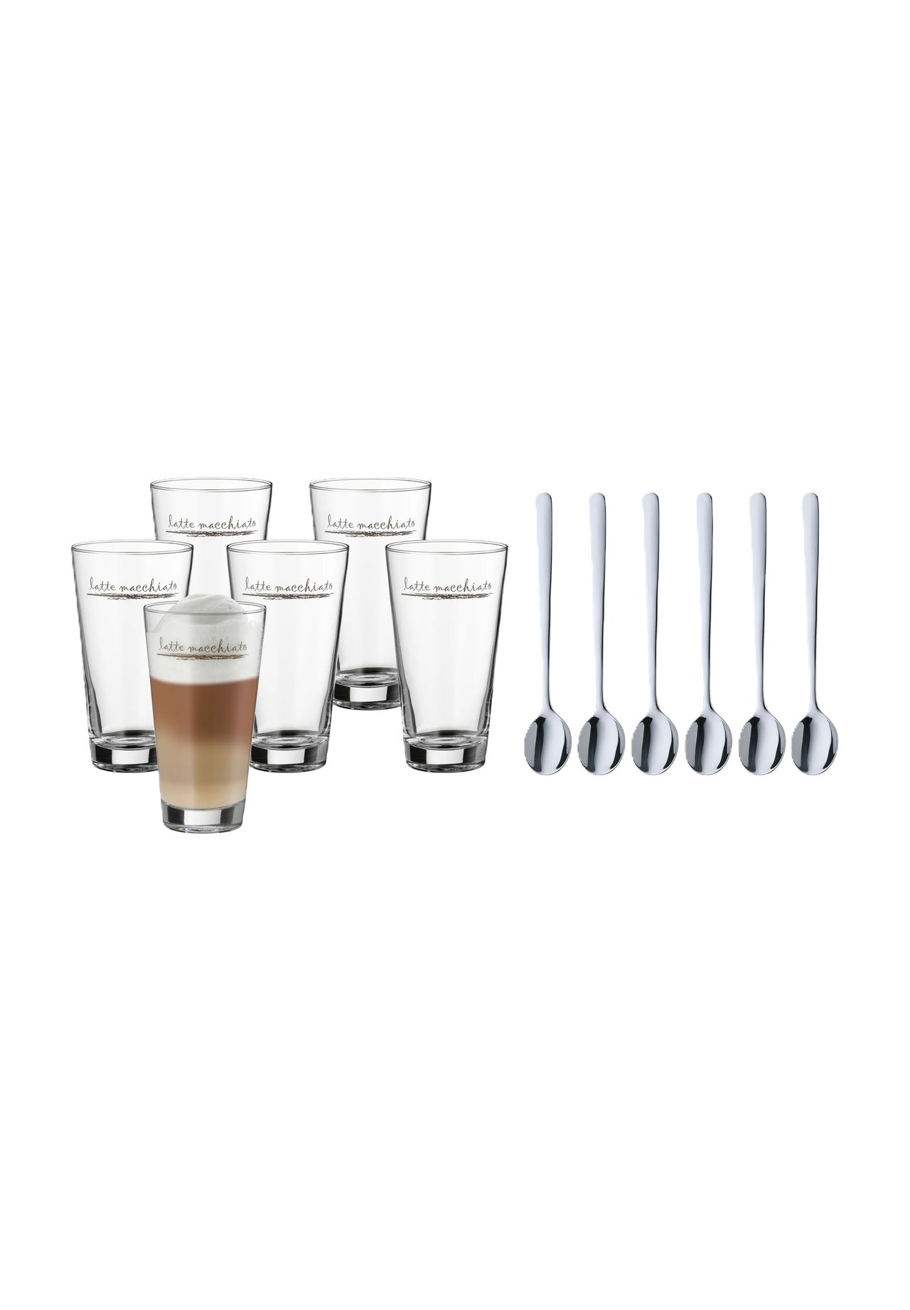 WMF Latte Macchiato Set, 12-teilig, silber, 99
