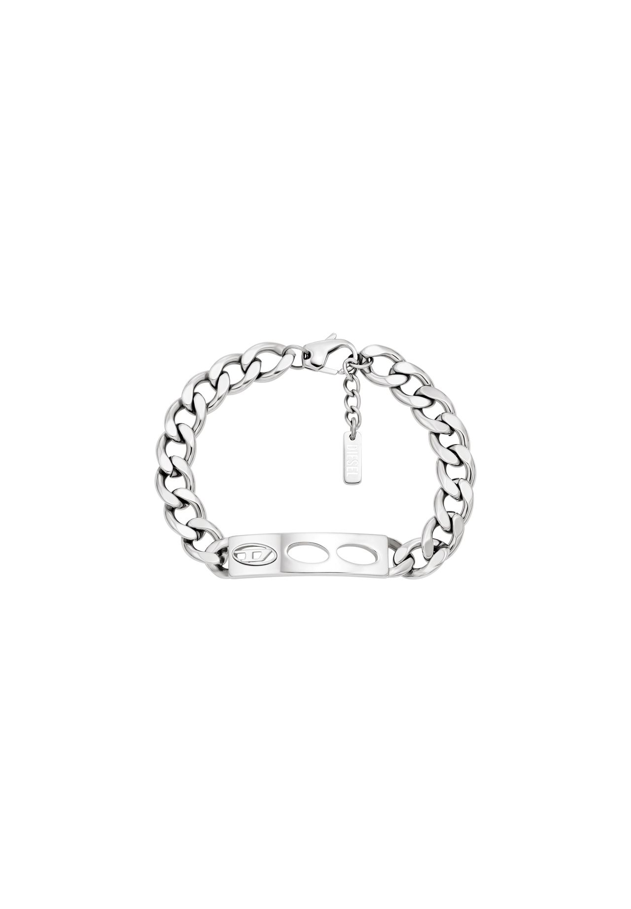 DIESEL® Diesel Unisex-ID-Gliederarmband aus Edelstahl, DX1663040, Silber, 20