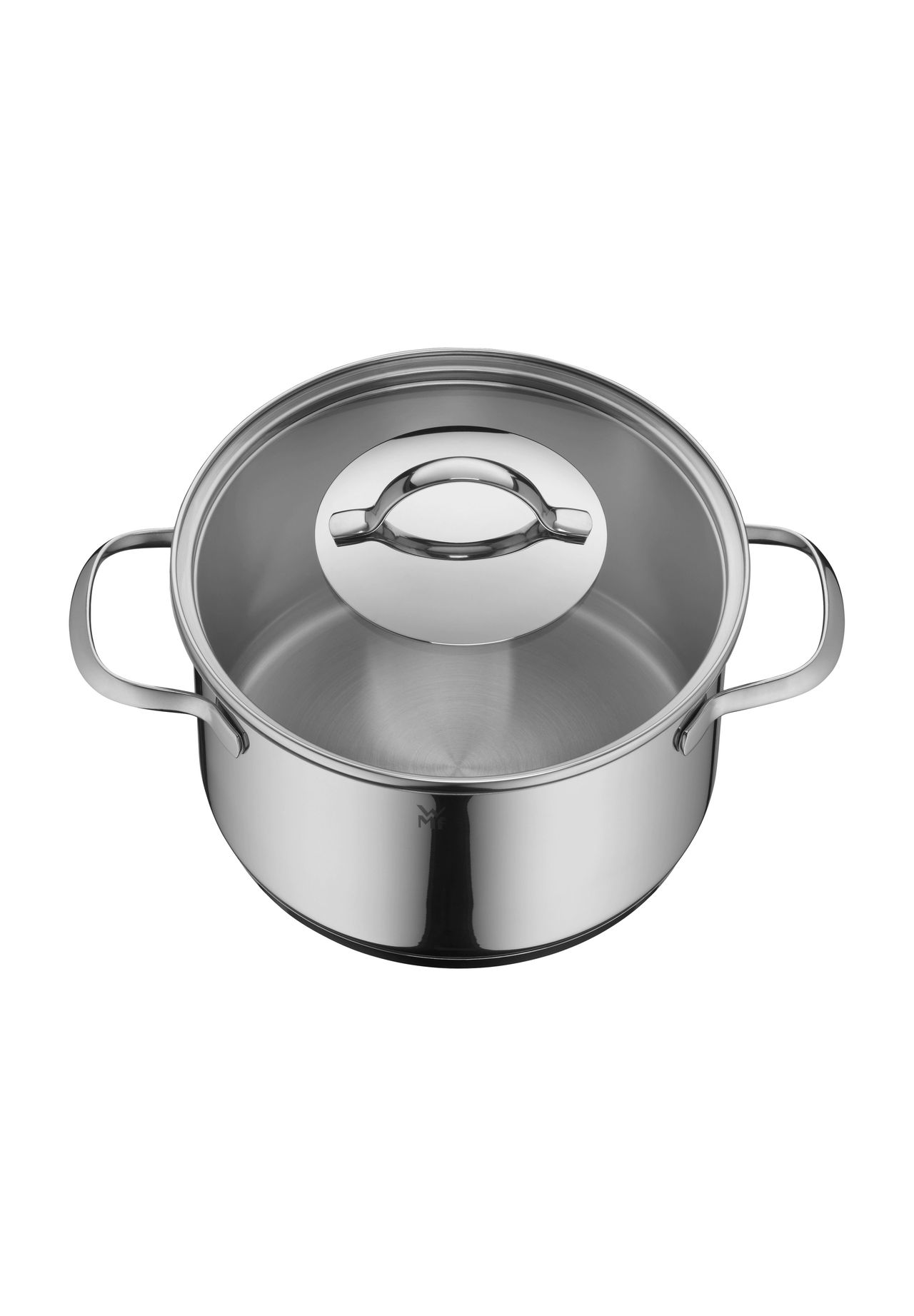 WMF Bratentopf, Glasdeckel, silber