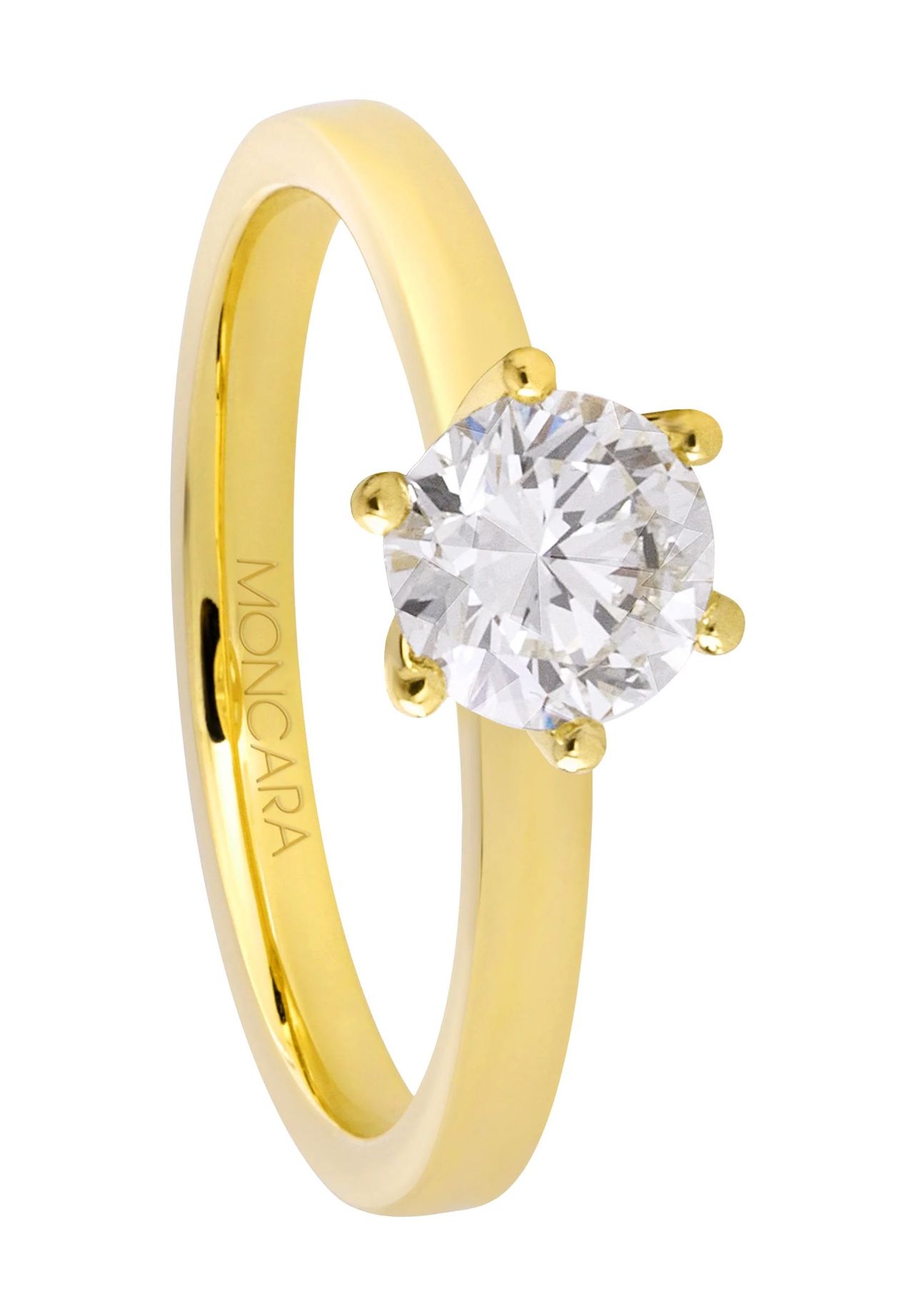 MONCARA Damen Ring, 585er Gold mit 1 Diamanten, zus. ca. 0,7 Karat, 3SILBER