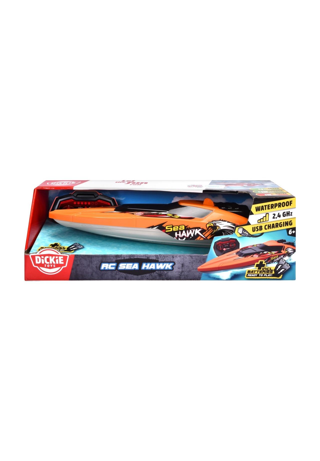 DICKIE TOYS RC Boot Sea Hawk, ferngesteuertes Boot, mehrfarbig, 99