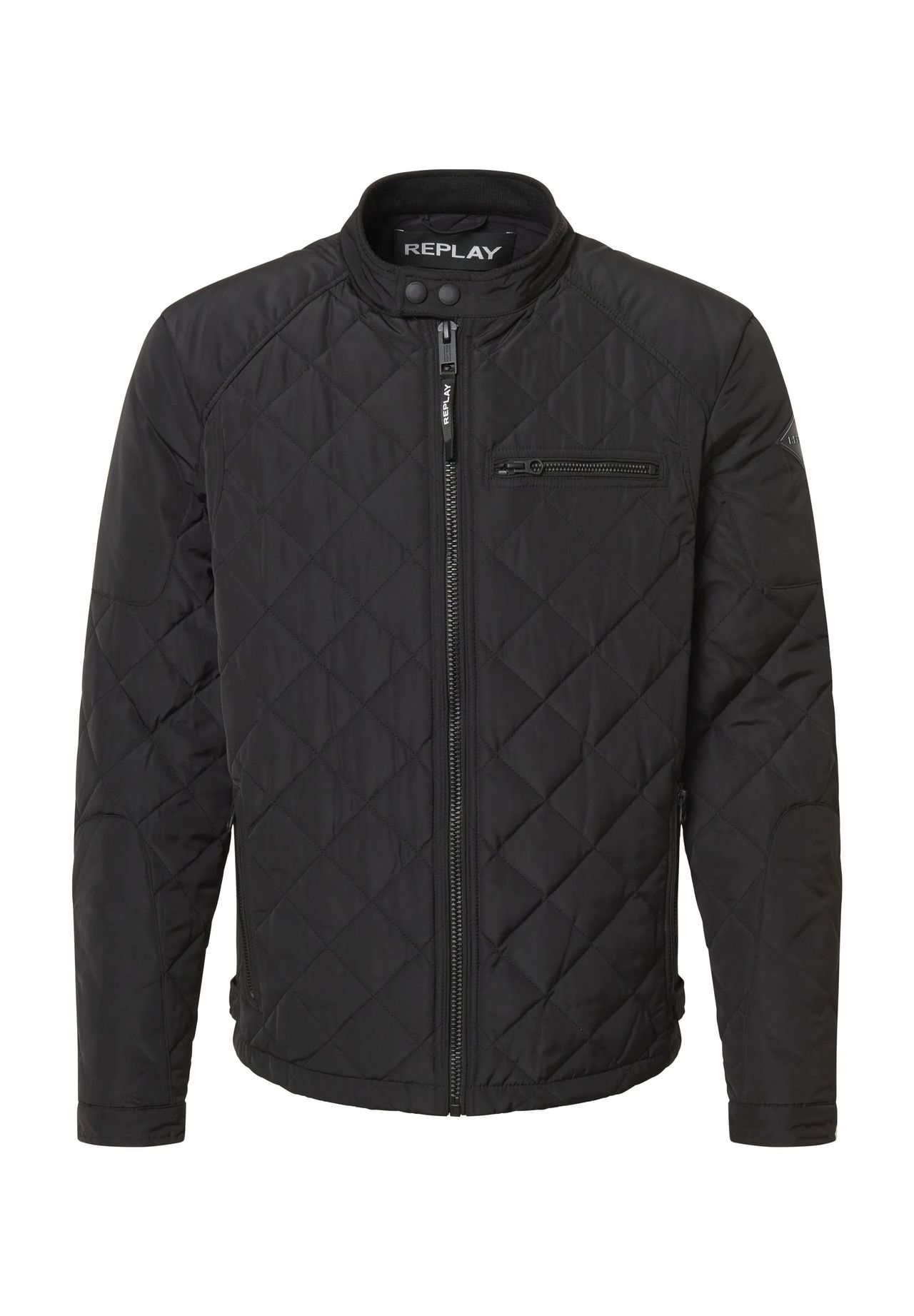REPLAY Steppjacke, Doppeldruckknopf-Verschluss, für Herren, schwarz, S
