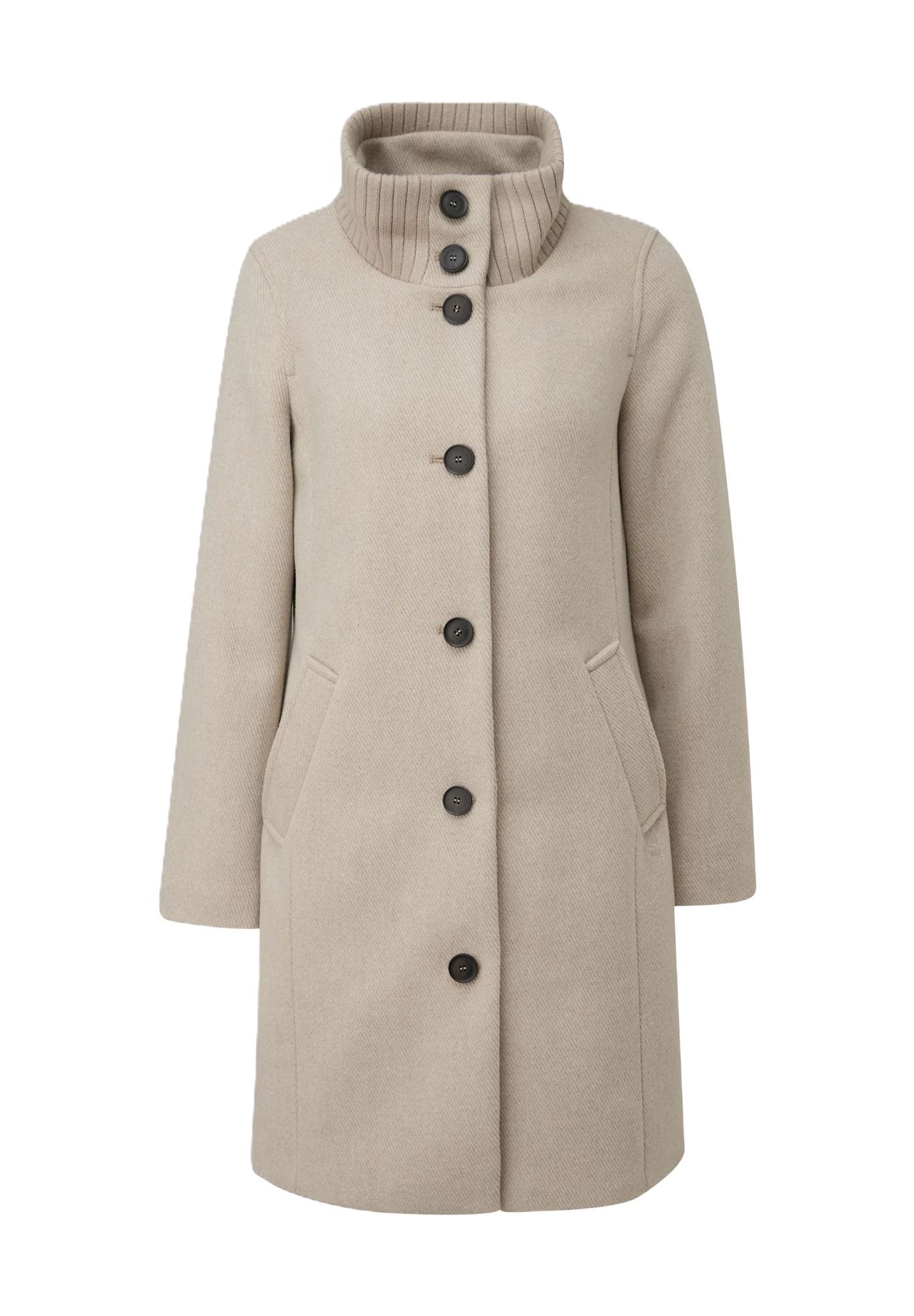 s.Oliver Wintermantel, Wollanteil, Ripp-Stehkragen, für Damen, beige, 38