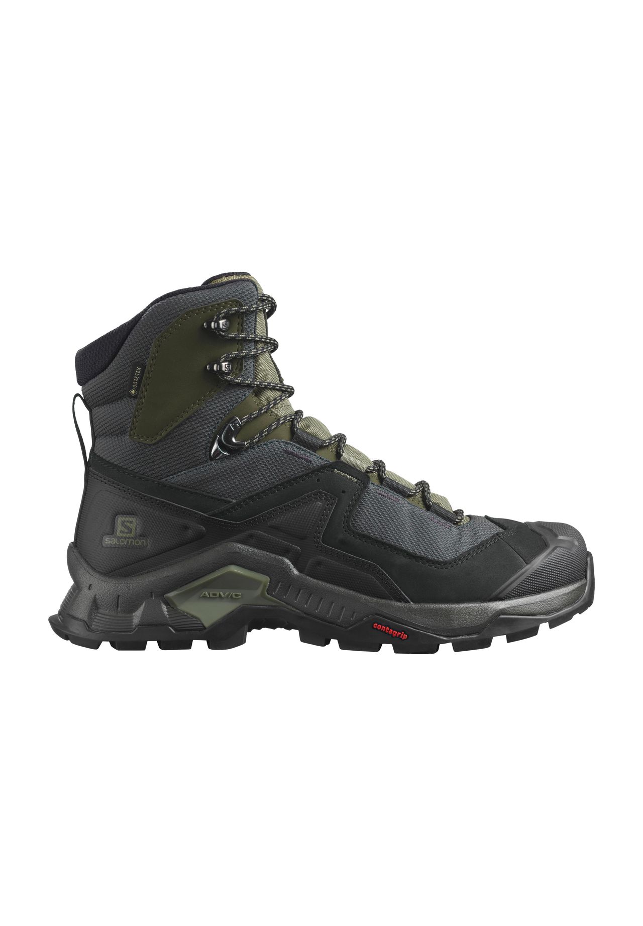 salomon Trekkingschuhe 'Quest Element GTX', wasserdicht, rutschfest, für Herren, schwarz|grün, 44