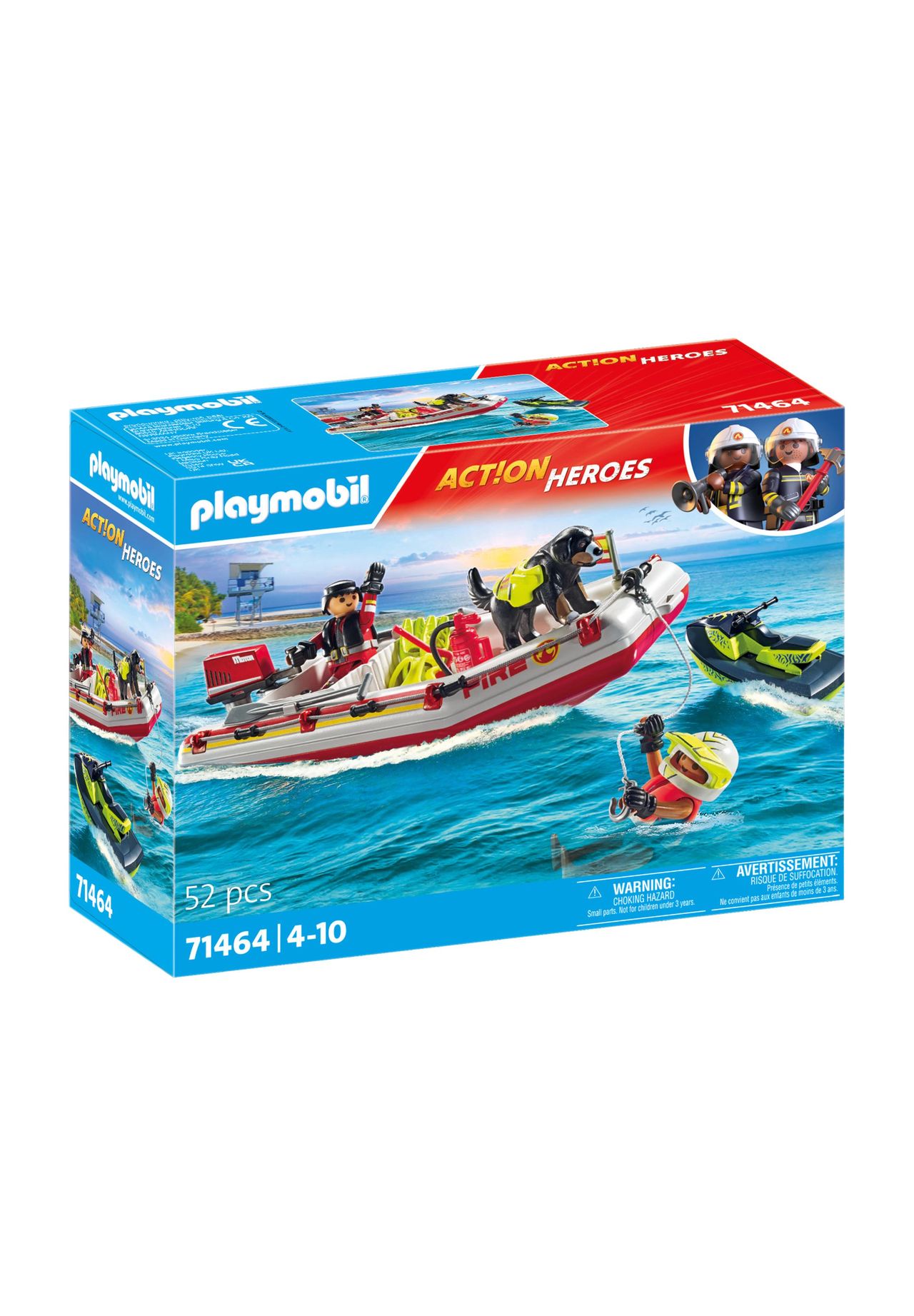 playmobil® Act!on Heroes - Feuerwehrboot mit Aqua Scooter 71464