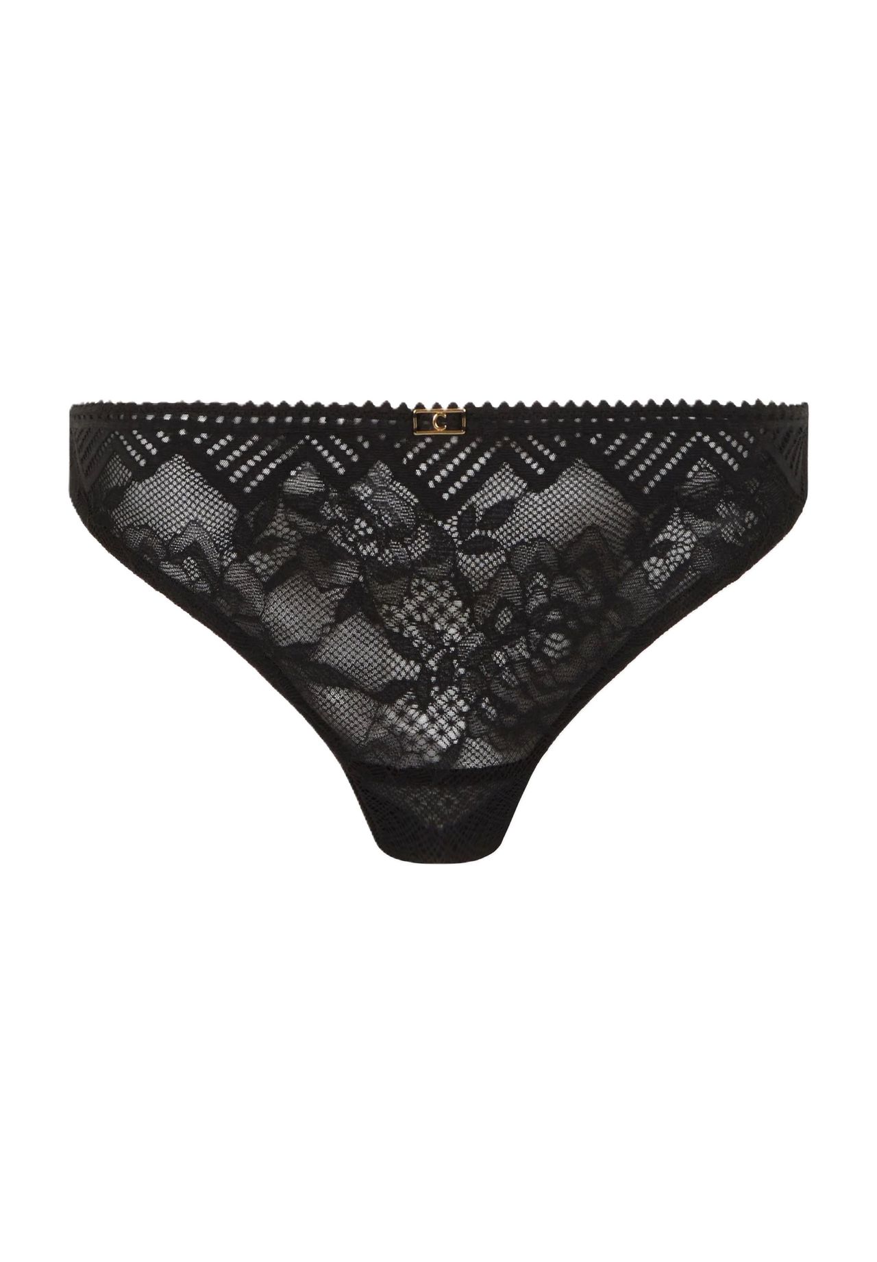 CHANTELLE Origins Tanga, Spitze, Emblem, für Damen, schwarz, 36