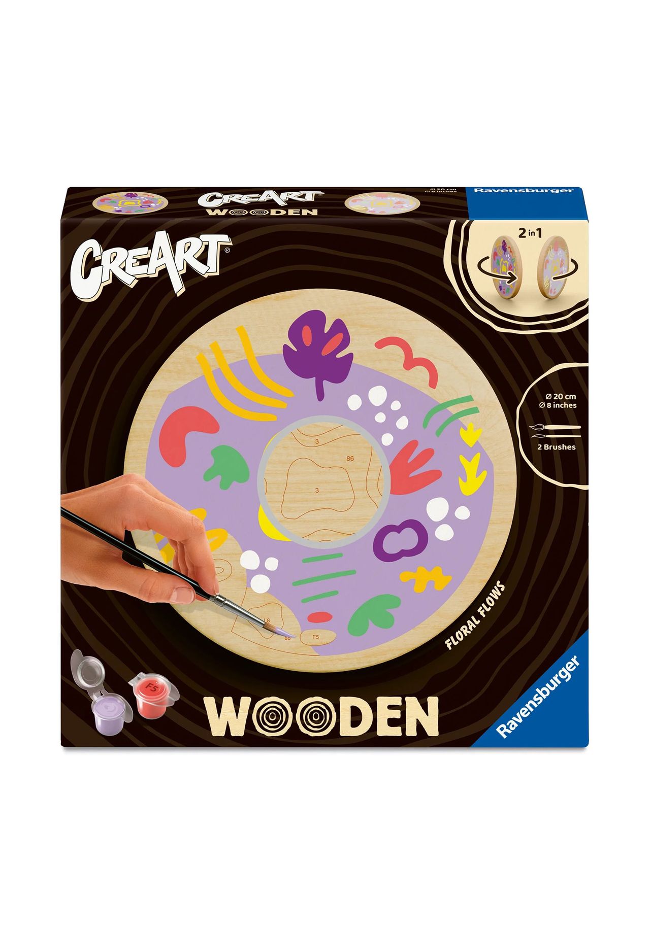 Ravensburger Malen nach Zahlen 'Wooden-Floral Flows', BUNT