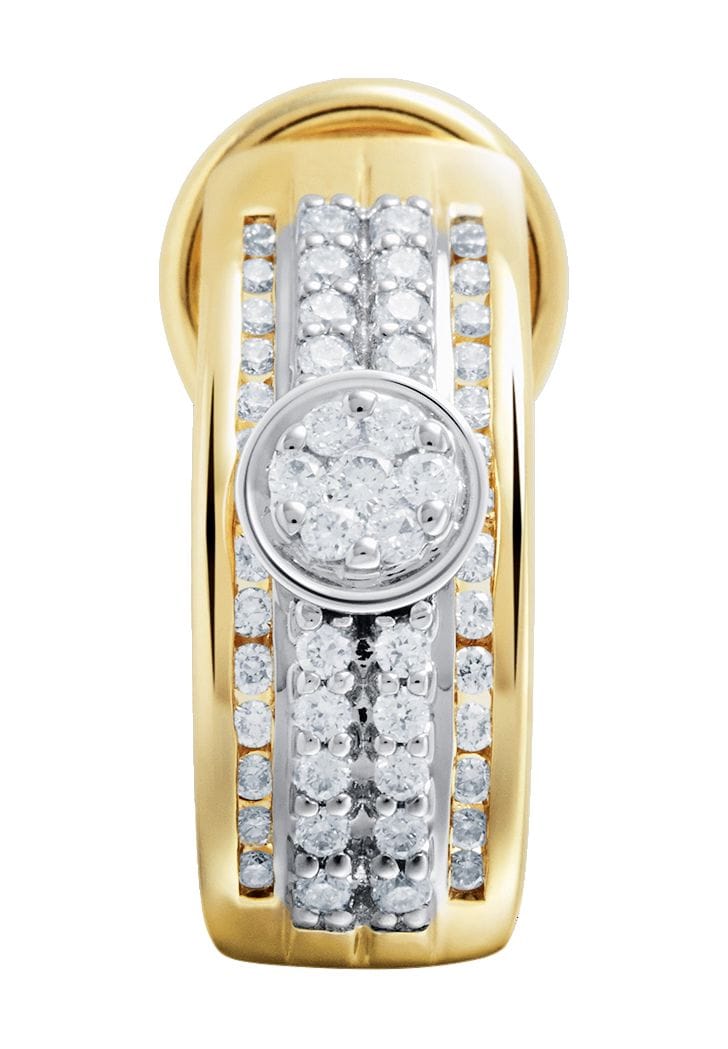 MONCARA Damen Diamantohrclips, 585er Gold mit 106 Diamanten, zus. ca. 0,60 Karat, SILBER