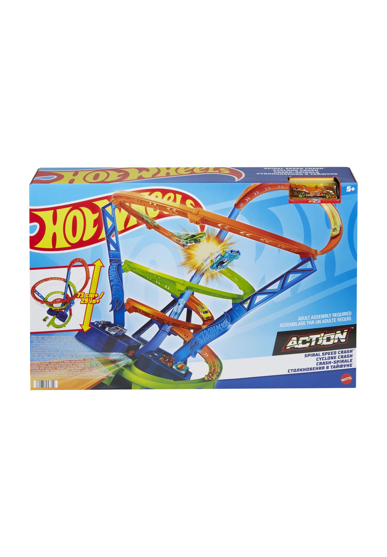 Hot Wheels Action Rennbahn 'Crash-Spirale-Trackset', 73cm