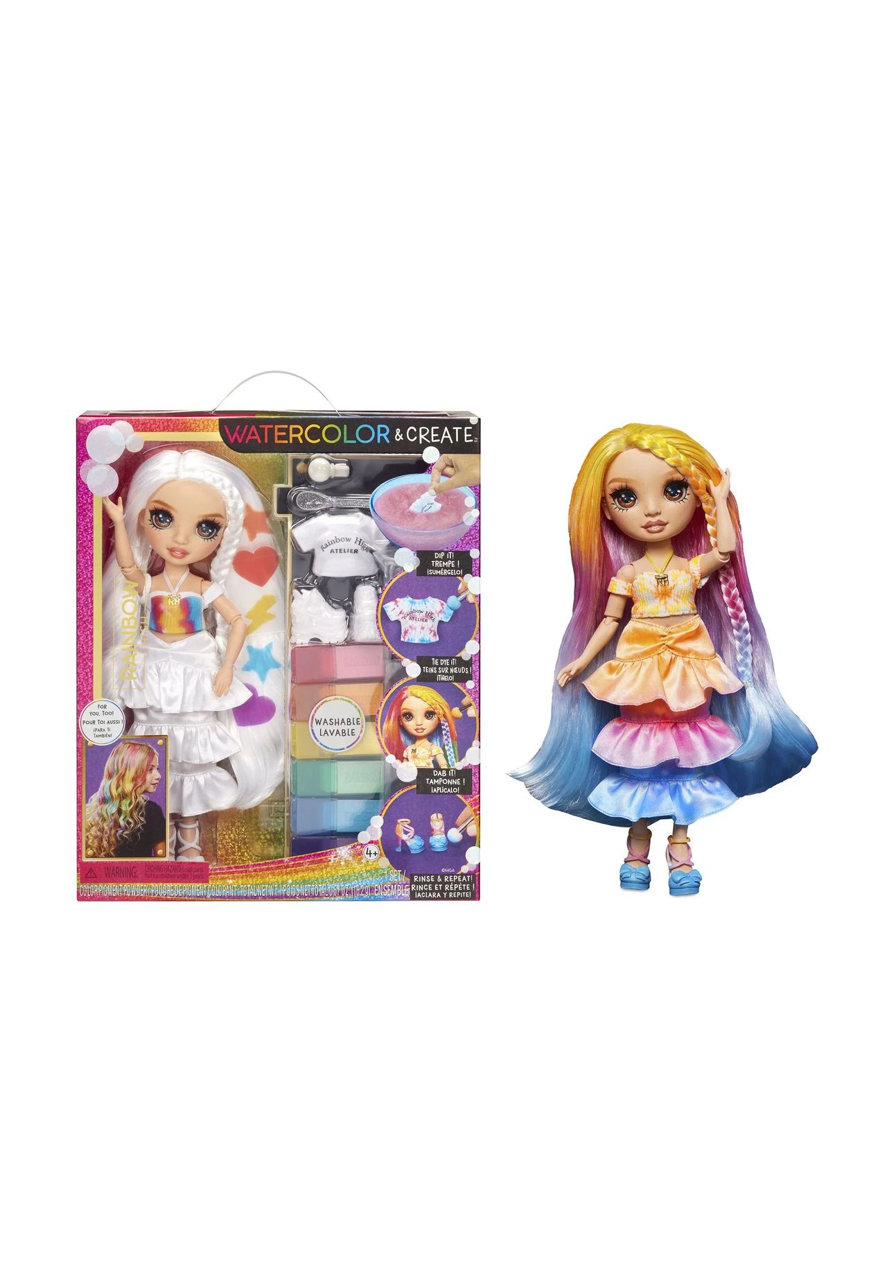 RAINBOW HIGH™ Modepuppe - Watercolor & Create 'Brown Eyes', mehrfarbig